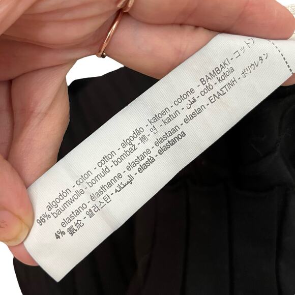 Zara Ribbed Knit Midi Dress Medium Bodycon Mock Neck Half Sleeve Preppy Classic - Picture 7 of 10